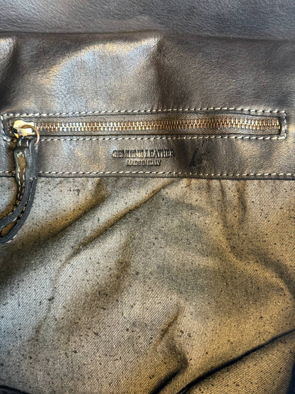 Black washed leather bag