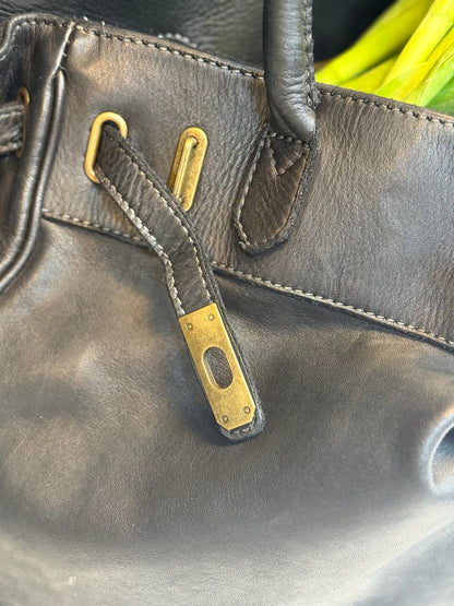 Black washed leather bag