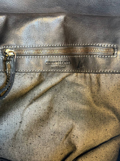 Black washed leather bag