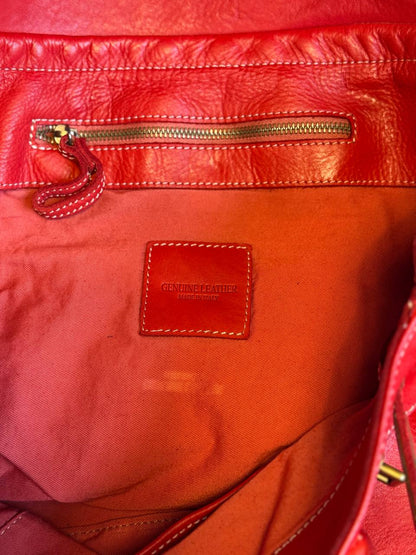 Red washed leather bag