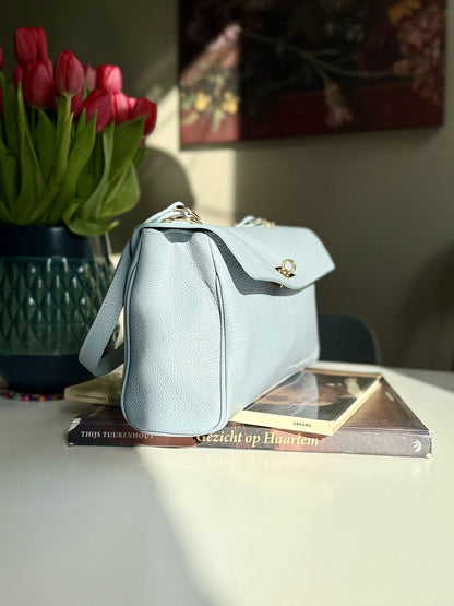 Blue leather bag