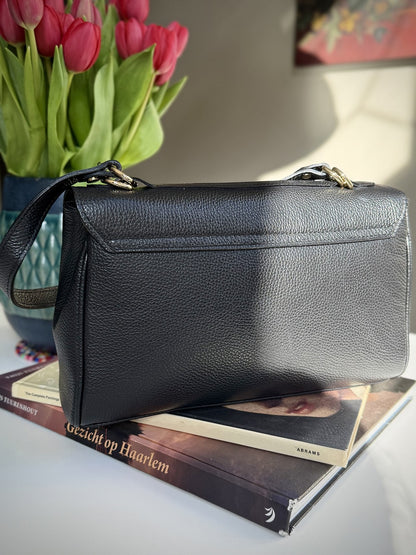 Black leather bag