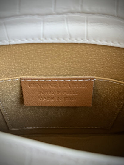 White leather cross-body bag