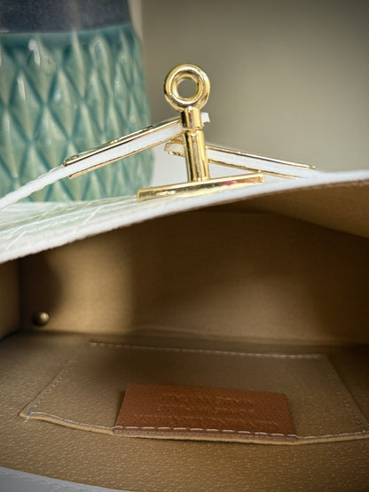 White leather cross-body bag